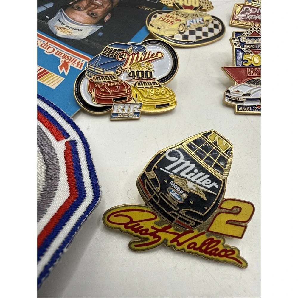 Lot Of Nascar Lapel Pins, Tickets, Patches, Keychain, Vintage